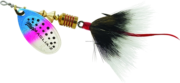 Picture of Mepps Aglia In-Line Spinner, 1/6 Oz, Dressed Treble Hook, Rainbow Trout Blade & Gray Tail