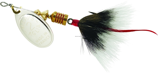 Picture of Mepps Aglia In-Line Spinner, 1/6 Oz, Dressed Treble Hook, Silver Blade & Gray Tail