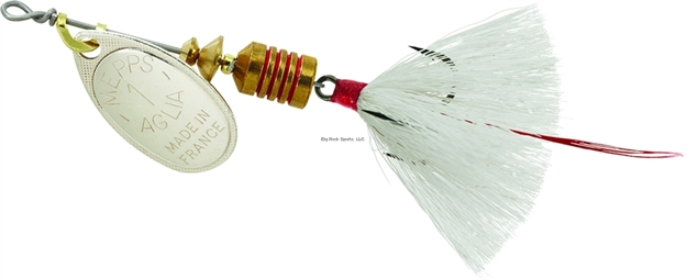 Picture of Mepps Aglia In-Line Spinner, 1/8 Oz, Dressed Treble Hook, Gold Blade & Gray Tail