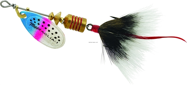Picture of Mepps Aglia In-Line Spinner, 1/8 Oz, Dressed Treble Hook, Rainbow Trout Blade & Gray Tail