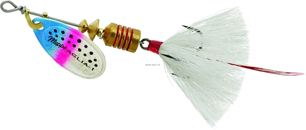 Picture of Mepps Aglia In-Line Spinner, 1/8 Oz, Dressed Treble Hook, Rainbow Trout Blade & White Tail