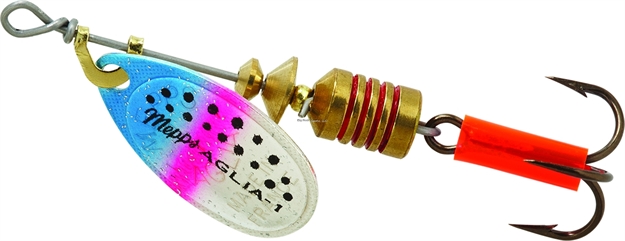 Picture of Mepps Aglia In-Line Spinner, 1/8 Oz, Plain Treble Hook, Rainbow Trout Blade
