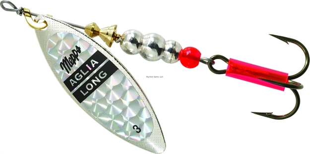 Picture of Mepps Aglia Long In-Line Spinner, 1/3 Oz, Single Hook, Rainbow Scale Blade