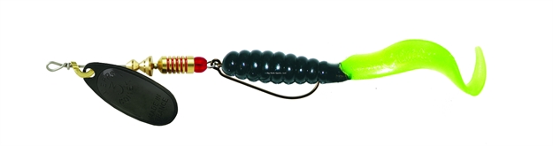 Picture of Mepps Comet Combo 1/4Oz Black-Black/Chartreuse Pearl Tail