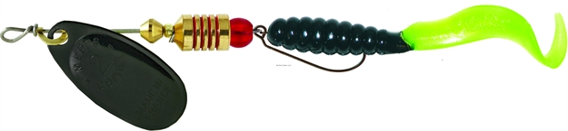 Picture of Mepps Comet Combo 1/6Oz Black-Black/Chartreuse Pearl Tail