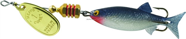 Picture of Mepps Comet Mino In-Line Spinner, 1 7/8", 1/6 Oz, Gold Blade With Shad Mino, Floating