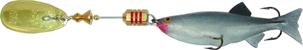 Picture of Mepps Comet Mino In-Line Spinner, 2 1/2", 1/4 Oz, Gold Blade With Shad Mino, Floating