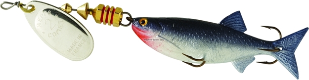 Picture of Mepps Comet Mino In-Line Spinner, 2 1/2", 1/4 Oz, Silver Blade With Shad Mino, Floating