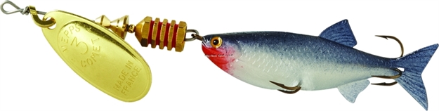 Picture of Mepps Comet Mino In-Line Spinner, 2 1/2", 5/16 Oz, Gold Blade With Shad Mino, Floating