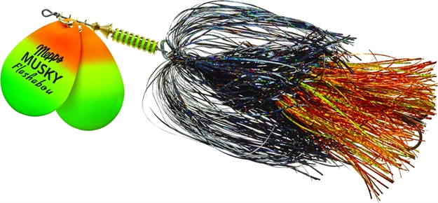 Picture of Mepps Double Blade Musky Flashabou 1 1/2 OZ Hot Firetiger-Black/Org/Chart