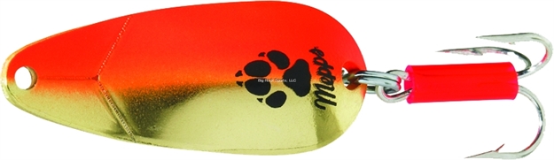 Picture of Mepps Little Wolf Spoon, 1/4 Oz, Plain Treble Hook, Gold & Hot Orange