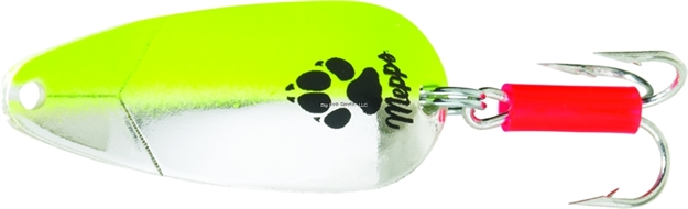 Picture of Mepps Little Wolf Spoon, 1/8 Oz, Plain Treble Hook, Silver & Chartreuse