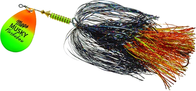 Picture of Mepps Musky Flashabou In-Line Spinner 1 1/2 OZ Hot Firetiger-Black/Org/Chart