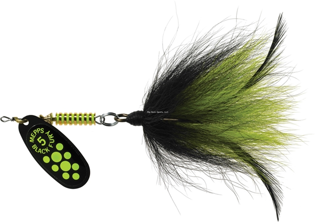Picture of Mepps Musky Killer-Bucktail Chart Dot-Black/Chart 3/4Oz