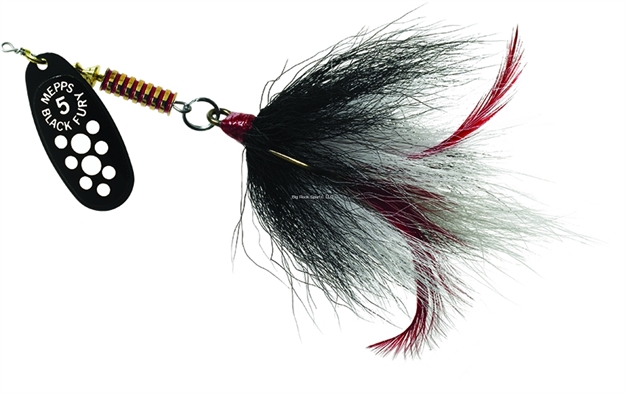 Picture of Mepps Musky Killer In-Line Spinner-3/4 OZ White Dot-Black/White