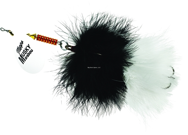 Picture of Mepps Musky Marabou In-Line Spinner 1 1/4Oz Hot White-Black/White