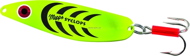 Picture of Mepps Syclops Spoon, 2 1/2", 1/2 Oz, Treble Hook, Hot Chartreuse