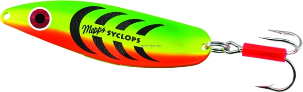 Picture of Mepps Syclops Spoon, 2 1/2", 1/2 Oz, Treble Hook, Hot Firetiger