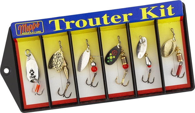 Picture of Mepps Trouter Lure Kit, Assorted, Plain Treble Hook, Single Hook, 1 Per Pack