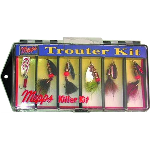Picture of Mepps Trouter Lure Kit, Assorted, Size 0 & 1 Hook, Treble Hook, Single Hook, 6 Per Pack