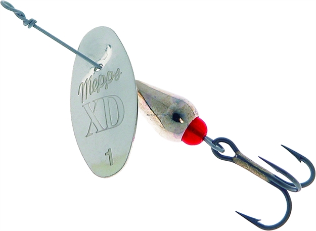 Picture of Mepps XD In-Line Spinner, 1/10 Oz, Plain Treble, Silver Body & Blade