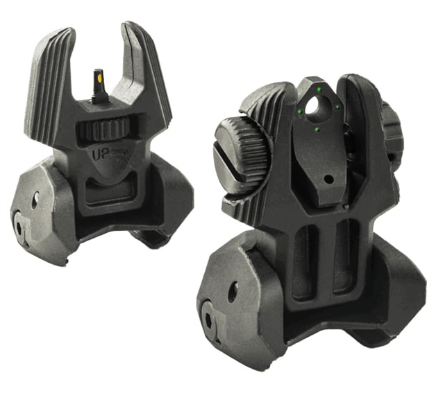 Picture of  Meprolight Usa 403240 Fubs Sight Set Black AR Platform Flip UP Orange Tritium Front/Green Tritium Rear