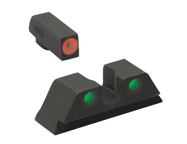 Picture of Meprolight Usa 417703131 Hyper-Bright  Green Tritium Orange Outline Front Sight-Green Tritium Black Outline Rear Smith & Wesson M&P Shield 0417703131 810013520859
