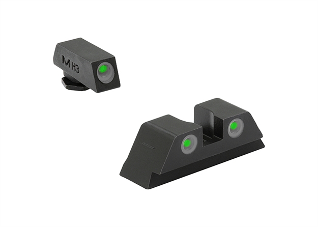 Picture of Meprolight Usa 102243101 Tru-Dot Sight Set Green Tritium Front & Rear, Compatible W/Glock 17/19/22/23/24/25/28/31/32/33/34/35/37/38/39 ML10224