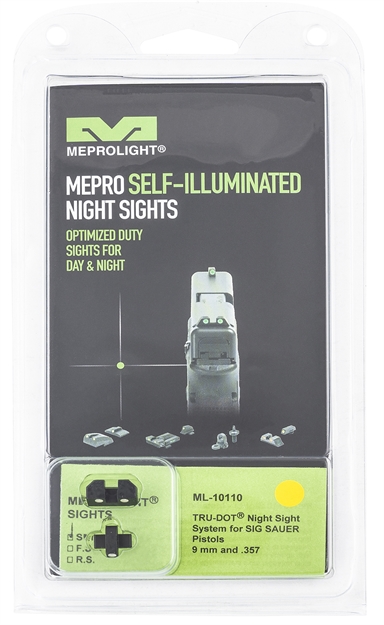 Picture of Meprolight Usa 101103201 Tru-Dot Day/Night Tritium Sights Sig 226/320 Fixed Tritium Green Yellow Black Frame
