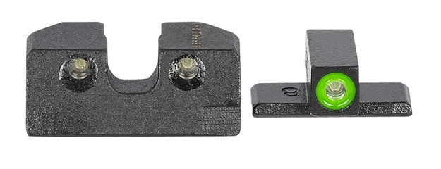 Picture of Meprolight Usa 408893111 Hyper-Bright Day/Night Tritium Sights FN Fixed Tritium Green Green Black Frame