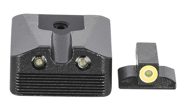 Picture of Meprolight Usa 412213121 Hyper-Bright Day/Night Tritium Sights Kimber 1911 Wedge Fixed Tritium Yellow Green Black Frame