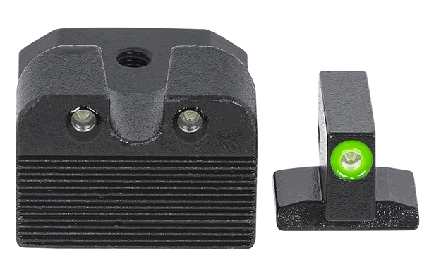 Picture of Meprolight Usa 412303111 Hyper-Bright Day/Night Tritium Sights Suppressed 1911 Models Fixed Tritium Green Green Black Frame