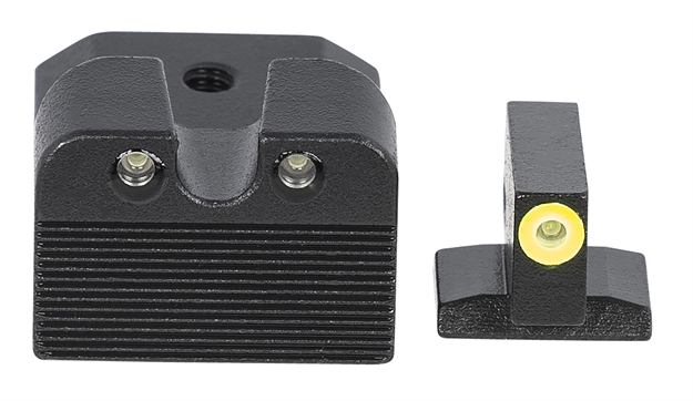 Picture of Meprolight Usa 412303121 Hyper-Bright Day/Night Tritium Sights Suppressed 1911 Models Fixed Tritium Yellow Green Black Frame