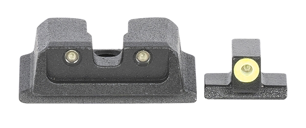 Picture of Meprolight Usa 417663121 Hyper-Bright Day/Night Tritium Sights S&W M&P Full Size Fixed Tritium Yellow Green Black Frame