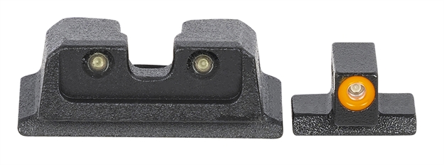 Picture of Meprolight Usa 417663131 Hyper-Bright Day/Night Tritium Sights S&W M&P Full Size Fixed Tritium Orange Green Black Frame