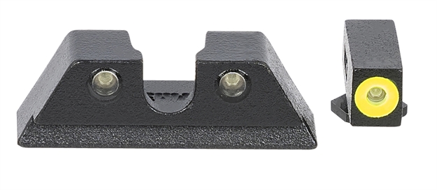 Picture of Meprolight Usa 466703121 Hyper-Bright Day/Night Tritium Sights Century Canik TP Series Fixed Tritium Yellow Green Black Frame