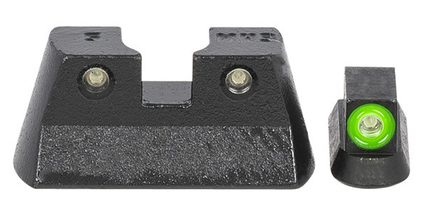 Picture of Meprolight Usa 477773111 Hyper-Bright Day/Night Tritium Sights CZ 75 Fixed Tritium Green Green Black Frame