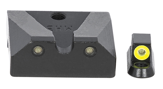 Picture of Meprolight Usa 477873121 Hyper-Bright Day/Night Tritium Sights CZ Shadow 2 Fixed Tritium Yellow Green Black Frame