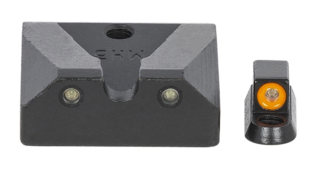 Picture of Meprolight Usa 477873131 Hyper-Bright Day/Night Tritium Sights CZ Shadow 2 Fixed Tritium Orange Green Black Frame