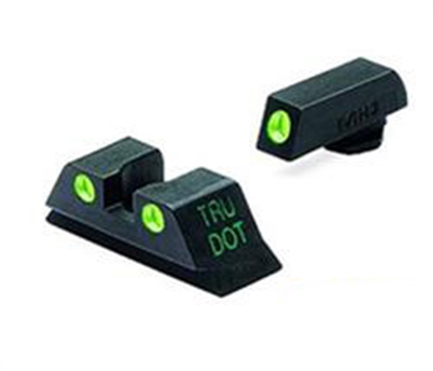 Picture of Meprolight Usa 102243101 Tru-Dot Sight Set Green Tritium Front & Rear, Compatible W/Glock 17/19/22/23/24/25/28/31/32/33/34/35/37/38/39 ML10224 840103135342