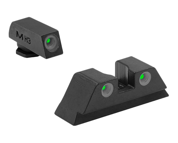Picture of Meprolight Usa 102223101 Tru-Dot Sight Set Green Tritium Front & Rear, Compatible W/Glock Frame 17/19/22/23/24/25/28/31/32/33/34/35/37/38/39 ML10222