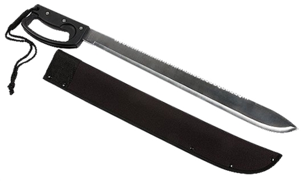 Picture of Meyerco Mcmach22 Hunter Fixed 420 SS Machete 22" Blade Poly Blk Hndl W/Sheath