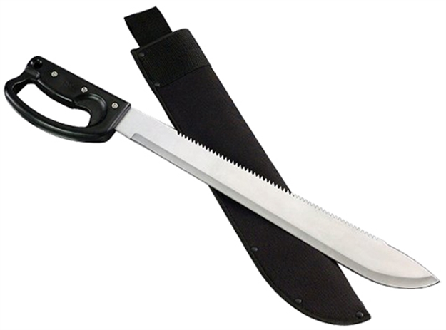 Picture of Meyerco Mcmachete Hunter Fixed 420 SS Machete 18" Blade Poly Blk Hndl W/Sheath