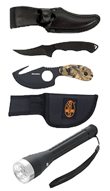 Picture of Meyerco Mo3pccombset Mossberg Fixed/Folder Set 6.5"/3.6" Stainless Steel Black Caper/Skinner W/Gut Hook Synthetic Black/Camo