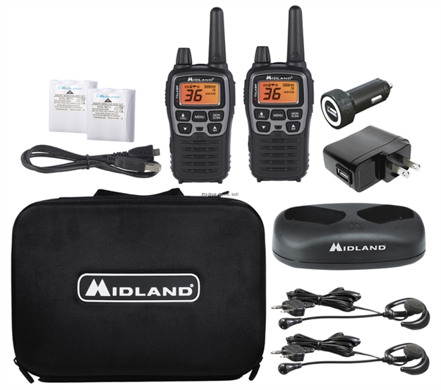 Picture of Midland Radios 2 - Way Frs Gmrs Radios, 38 - Mile, 22 +14 Ch, 12 Priv Codes, Weather Alert Desk Top Charger, Ear Buds, Soft Carry Case