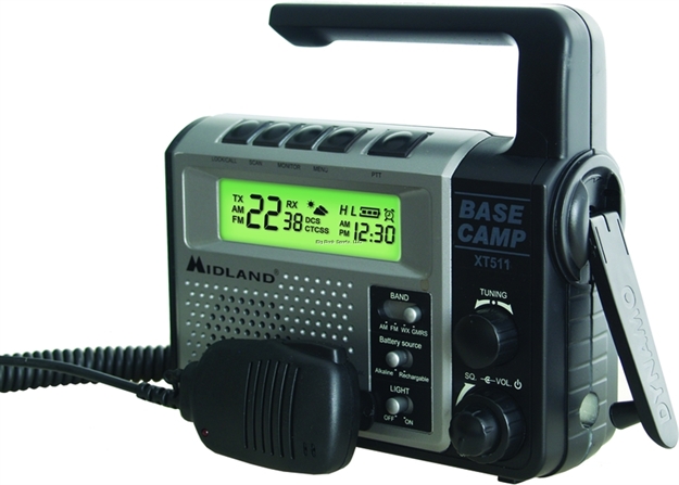 Picture of Midland Radios Base Camp Radio Frs/Gmrs. 40 - Mile, 22 CH + 121 Privacy Codes, 5 Power Options, Crank, Ac/Dc , Rechargeable Batt