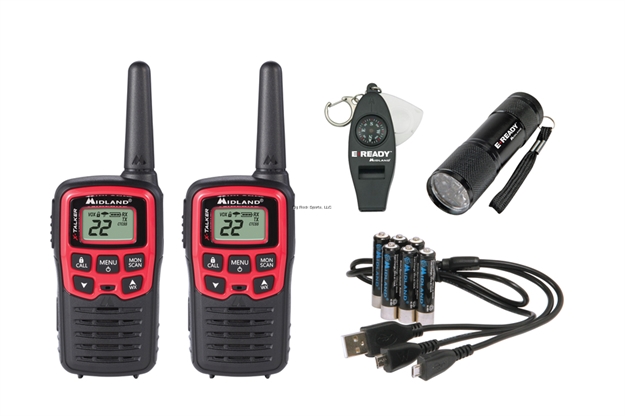 Picture of Midland Radios Emergency 2 Way Radios, 26 - Mile, 22 - Ch, Weather Alert, Rechargeable Batteries, Whistle, Flash Light, Carry Case