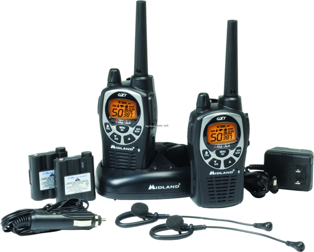 Picture of Midland Radios Frs/Gmrs 50 Chl/L 36 Mile 5 Watt,Ear/Mic Chgr Pair Blk