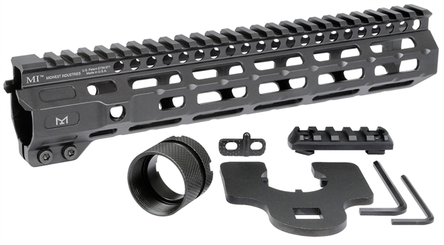 Picture of Midwest Industries Micrm105 Combat  Black Hardcoat Anodized 6061-T6 Aluminum 10.50" Picatinny/M-Lok MI-CRM10.5