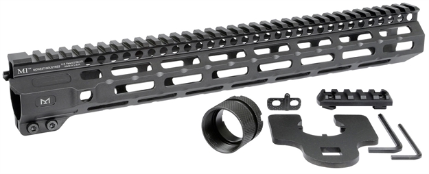Picture of Midwest Industries Inc Micrm14 M-Series Ar-15 6061 Aluminum Black Hard Coat Anodized 14" MI-CRM14 816537018100